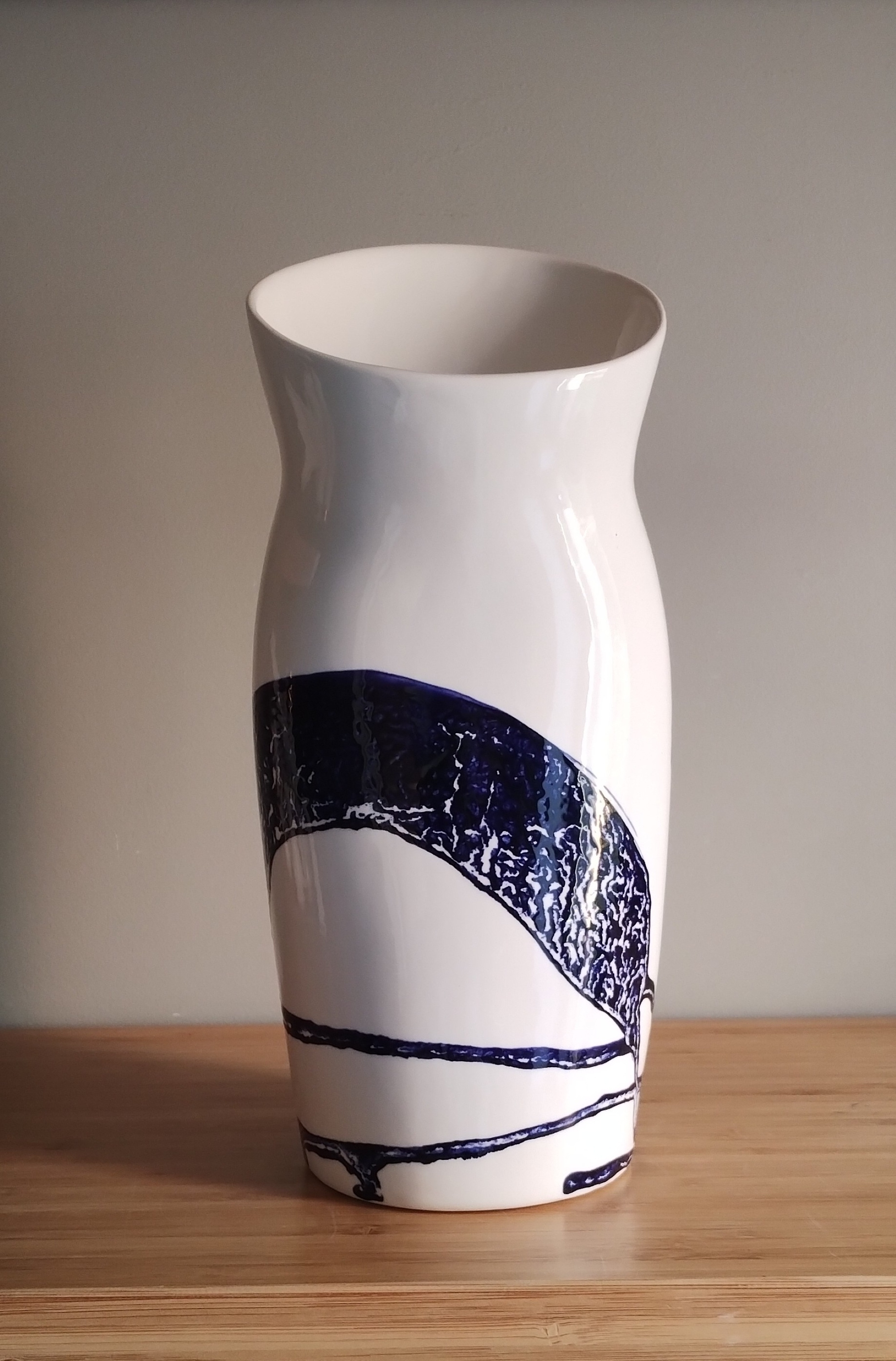 Tournay Wendy. Flare Cobalt Vase. Fine Bone China Transparent Glaze Cobalt